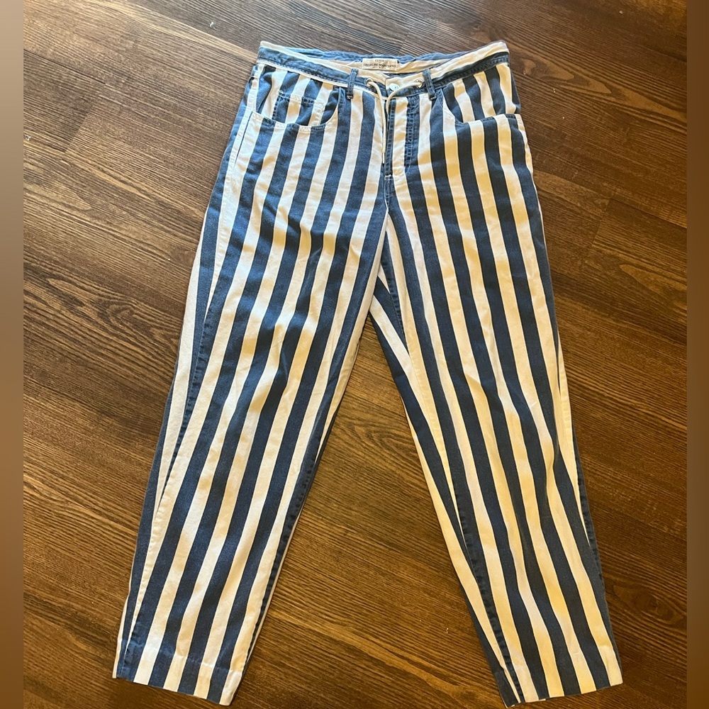 Vintage guess made in the USA stripe drawstring button fly pant size 2